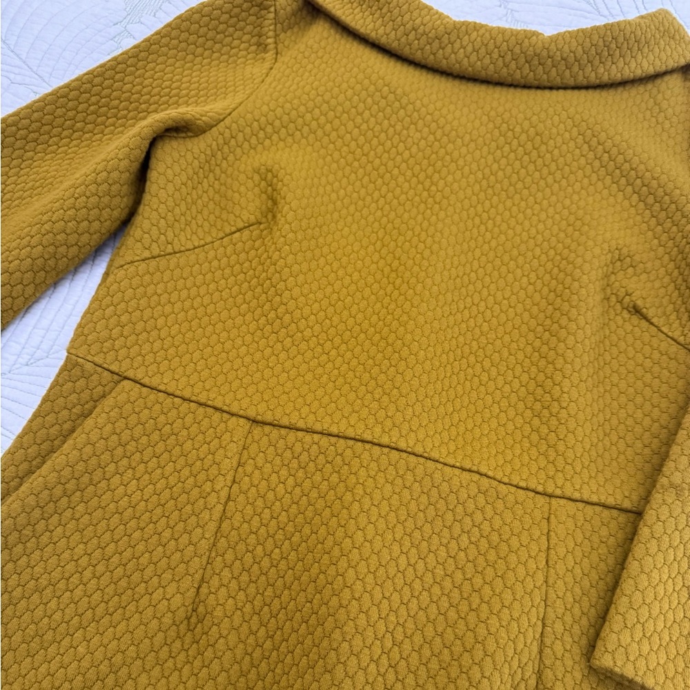 Boden Estella Jacquard Mustard Dress- Size 8 - Picture 4 of 13